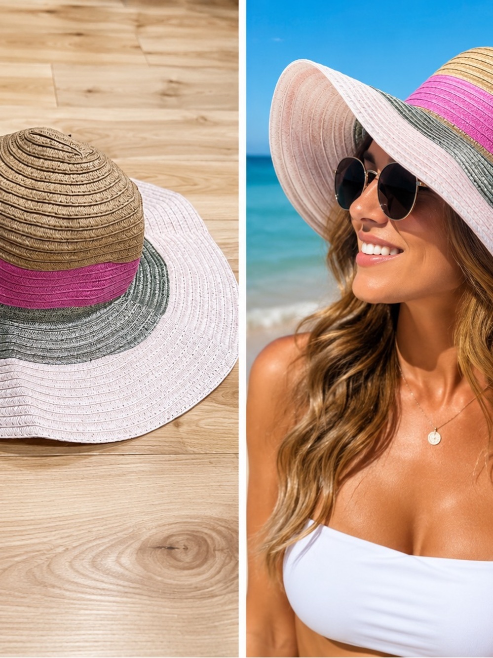 Collection Eighteen Sun Hat with Pink Band